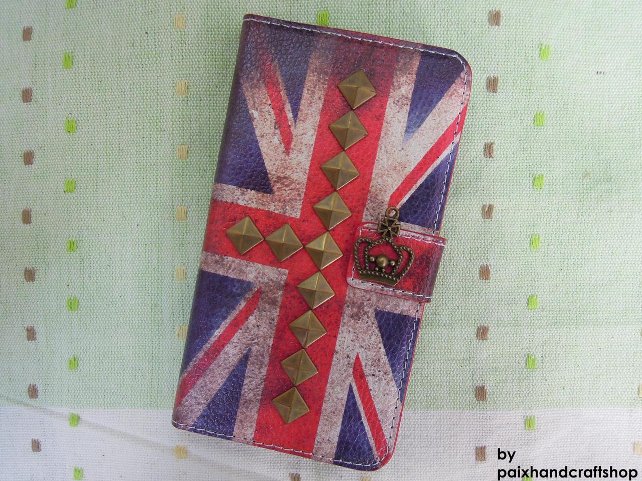 Iphone 6 Wallet Case/iphone 6 Plus Wallet Case-crown/rivet Studded The Flag Of Uk Pattern Iphone 6/6 Plus Wallet Case-credit Card Case